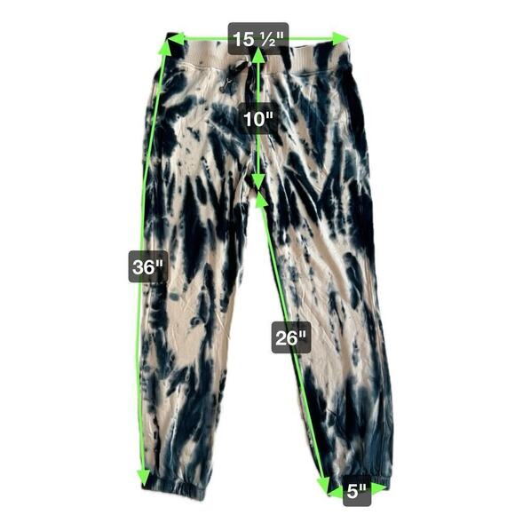 Young Fabulous & Broke Tie Dye Navy & Cream Soft Sweatpants Joggers Size L - Picture 5 of 10